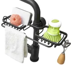 Organizator pentru chiuveta, fixare pe robinet, otel inoxidabil, 36.5x16x10 cm, Gonga®