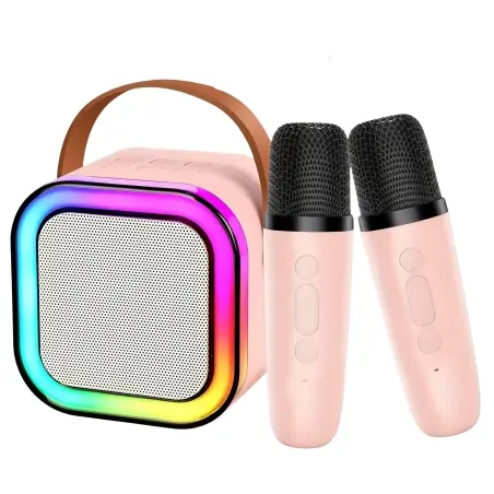 Set karaoke cu difuzor și 2 microfoane, efecte vocale, Bluetooth 5.3, LED, Gonga®