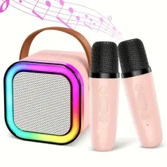 Set karaoke cu difuzor și 2 microfoane, efecte vocale, Bluetooth 5.3, LED, Gonga®