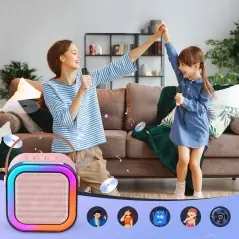 Set karaoke cu difuzor și 2 microfoane, efecte vocale, Bluetooth 5.3, LED, Gonga®