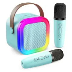 Set karaoke cu difuzor și 2 microfoane, efecte vocale, Bluetooth 5.3, LED, Gonga®