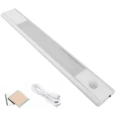 Lumină LED dulap cu senzor mișcare, USB, 30 cm, luminozitate reglabilă, baterie 1200 mAh, Gonga®
