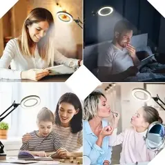 Lampa LED cu lupa si suport, lentila din sticla optica, marire x3, 12W, USB, 16 x 65 cm, Gonga®