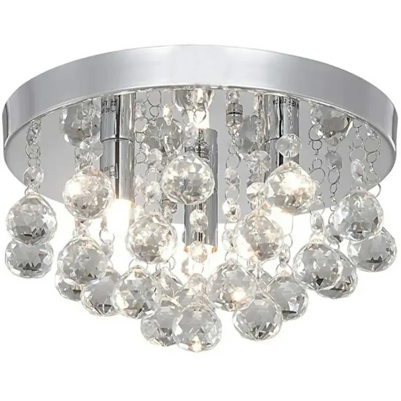 Candelabru de tavan cu cristale, 3x60W, 220V, diametru 25 cm, inaltime 15 cm, Gonga®