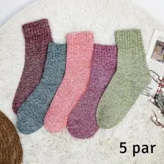 Set 5 perechi de sosete femei, din tricot, pentru iarna, marimea 36-39, Gonga®