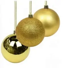 Set globuri de Craciun, 20 bucati, 3 modele, 4cm, Gonga® - Auriu