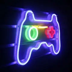 Lampa neon gaming , 5W, iluminare reglabila, 26x17x1.6cm, Gonga®