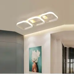 Lampa LED de tavan 33W, plafon, montaj pe suprafață, lumină neutră 4500K, 3 elemente, design modern, Gonga®