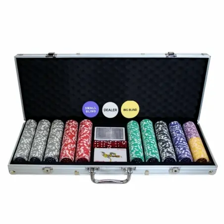 Set poker, 500 jetoane, valiza depozitare de aluminiu, Gonga®