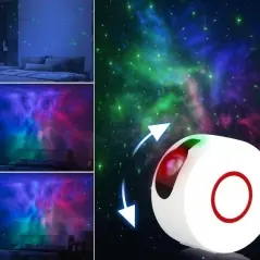 Proiector Cer cu stele, 3 moduri de iluminare și 8 moduri muzicale, telecomanda, Gonga®