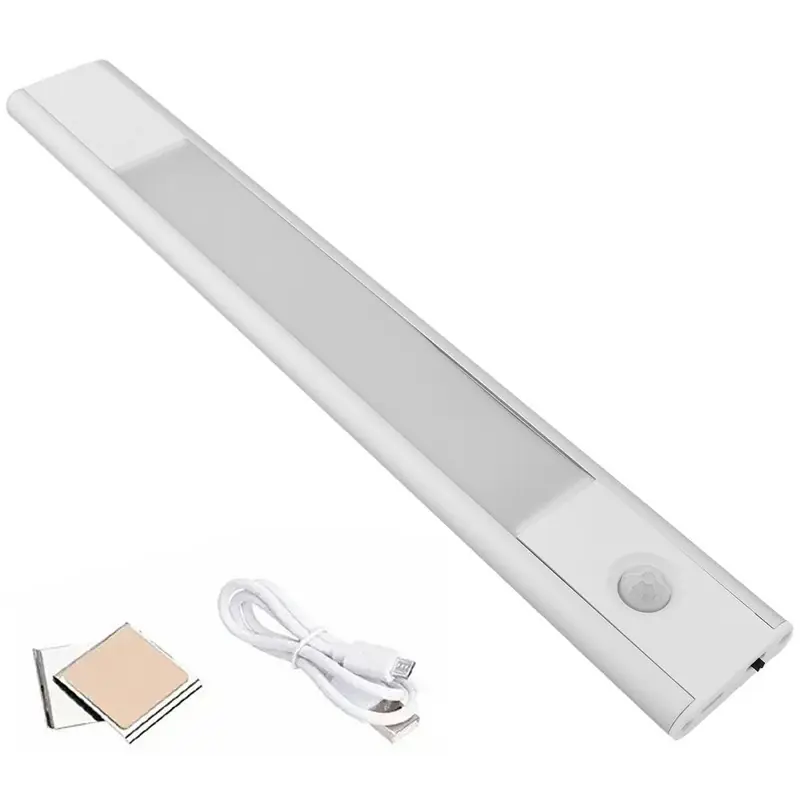 Lumină LED pentru dulap cu senzor de mișcare și USB, 30 cm, luminozitate ajustabila, baterie reîncărcabilă (1200mAh), Gonga®