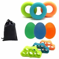 Set dispozitive exercitii maini/degete/inchietura, 9 piese, dificultati diverse, Gonga®