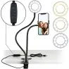 Suport 2 in 1 pentru selfie, lampa LED, suport universal telefon, 12W, 10 niveluri de intensitate, 3 moduri de culoare, Gonga®