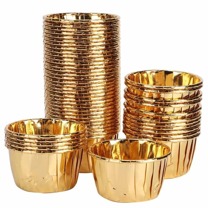 Set 50 forme din aluminiu pentru briose, 3.5 x 6 cm, Gonga®