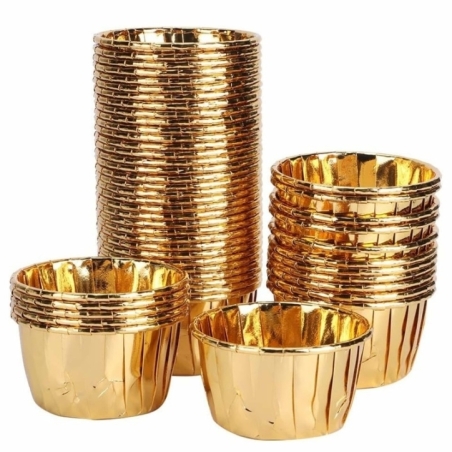 Set 50 forme din aluminiu pentru briose, 3.5 x 6 cm, Gonga®