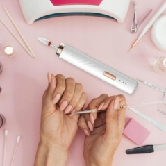 Freza unghii electrica Portabil profesionala cu 12 Bit, Reincarcabil, 18000RPM, Directia F/R, Potrivit pentru gel, Gonga®