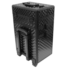 Troler de cosmetice tip valiza, aluminiu, 61X36X25 cm, Gonga®