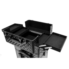 Troler de cosmetice tip valiza, aluminiu, 61X36X25 cm, Gonga®