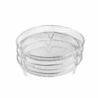 Gratar, suport accesoriu pentru friteuza cu aer, otel inoxidabil, 3 niveluri, rotund, 20x5 cm, Gonga®