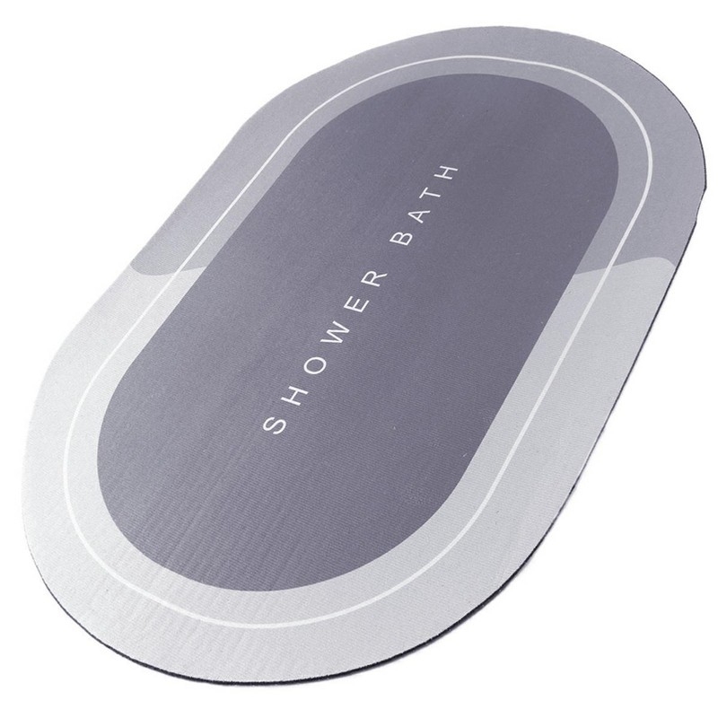 Covor de baie antiderapant, Substrat absorbant si uscare rapida, Oval, Dimensiuni 60 x 40 cm, Calitate Premium, Gonga®