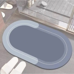 Covor de baie antiderapant, Substrat absorbant si uscare rapida, Oval, Dimensiuni 60 x 40 cm, Calitate Premium, Gonga®