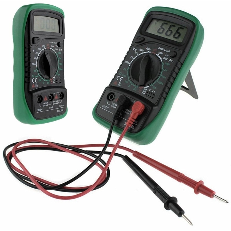 Multimetru digital XL830L, Aparat de masura pentru masurarea tensiunii DC/AC, Intensitatii, Rezistentei, Diode si triode, Gonga®