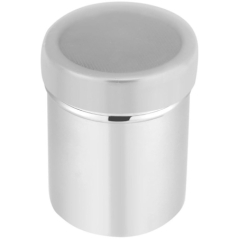 Recipient pentru zahar pudra, otel inoxidabil, cu plasa, 300 ml, 55x75 mm, capac cu închidere etanșă, Gonga®