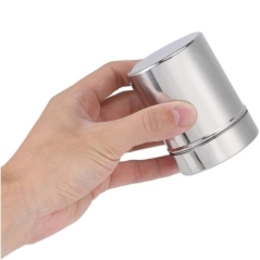 Recipient pentru zahar pudra, otel inoxidabil, cu plasa, 300 ml, 55x75 mm, capac cu închidere etanșă, Gonga®