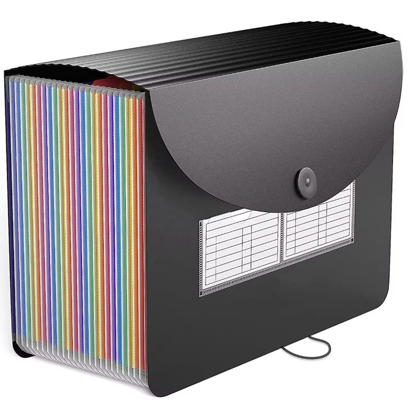 Organizator, pliabil, 25 de compartimente de diminsiune A4 cu separatoare si etichete, inchidere cu clapa si elastic, Gonga®