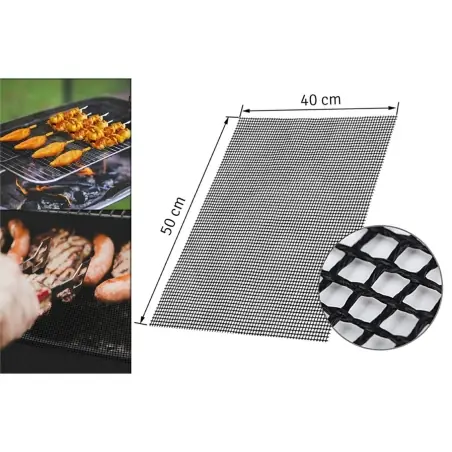 Covoras pentru gratar din teflon, 33x40 cm, negru, Gonga