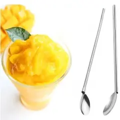 Set de 6 paie/lingurite elegante, reutilizabile, din otel, Gonga