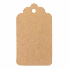 Set 100 etichetele de cadouri din carton kraft 9x5 cm, Gonga