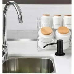 Dispenser pentru detergent lichid, incastrabil chiuveta/blat, 300ml, negru, Gonga