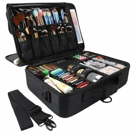 Geanta tip organizator cosmetice, 40x29x13 cm, negru, Gonga