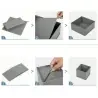 Set 6 cutii organizatoare pentru sertare, pliabile, 3 dimensiuni, gri, Gonga