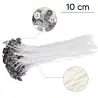 Set 10 bucati fitil pentru lumanari din Bumbac, 10 Cm, Textil Cerat, Gonga®