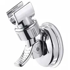 Suport compact pentru capul de duș echipat cu o ventuză puternică, argintiu, plastic (ABS), Gonga®