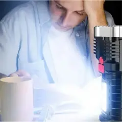 Lanterna tactica cu 5 LED-uri T6 + 1 LED COB, 9W, 1000 lumeni, Gonga