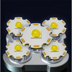 Lanterna tactica cu 5 LED-uri T6 + 1 LED COB, 9W, 1000 lumeni, Gonga