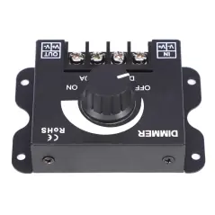Dimmer rotativ manual, reglare lumina LED, 360W, 12/24V DC, negru, Gonga