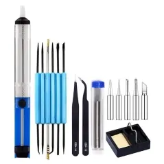 Set de Pistoale de Lipit 60W, 17 Elemente, Temp Regulabila 200-450C, Gonga