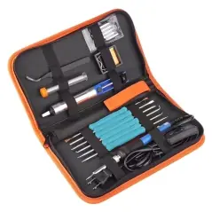 Set de Pistoale de Lipit 60W, 17 Elemente, Temp Regulabila 200-450C, Gonga