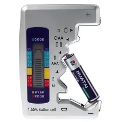 Tester de baterii, cu ecran LCD, gri, 9.3x6.5x1.4 cm, Gonga - Gri