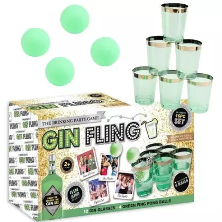 Joc de baut Gin Fling, pentru petreceri, 16 piese, Gonga®