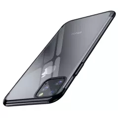 Husa protectie Iphone 11 Pro MAX, cu folie de protectie anti-soc, transparent/negru, Gonga