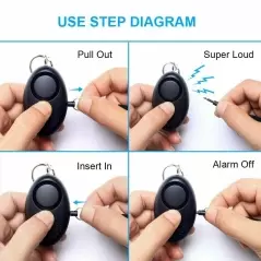 Dispozitiv tip breloc,alarma personala,antifurt, 140db,Gonga®