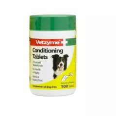 Suplimente naturale pentru catei Vetzyme, 100 tablete - Verde