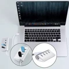 Hub din aluminiu, 4 porturi usb, Gonga®