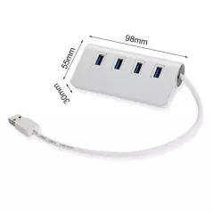 Hub din aluminiu, 4 porturi usb, Gonga®