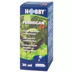 Fertilizant Hobby Ferrogan 24 cu complex de fier pentru acvariu, 30 ml - Albastru